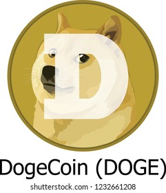 Dogecoin DOGE cryptocurrency vector icon svg