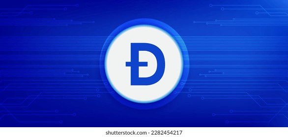 Dogecoin (DOGE) cryptocurrency vector illustration banner