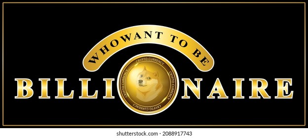 Dogecoin Icons. Sticker or badge Dogecoin billionaire. Vector illustration eps 10