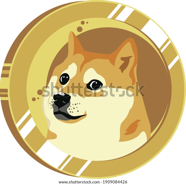 Dogecoin Moon Design On Gold Coin Stock Vector (Royalty Free) 1909084426