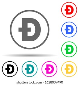 dogecoin multi color style icon. Simple glyph, flat vector of crepto currency icons for ui and ux, website or mobile application