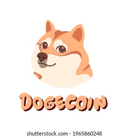 Dogecoin sign design of vector. Shiba dog.