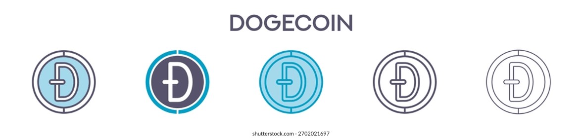 Elemento De Símbolo Dogecoin Para Design Gráfico - Estilos Múltiplos