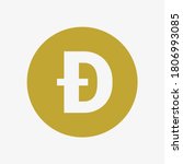 Dogecoin symbol. Vector illustration. XDG logo. Cryptocurrency. 