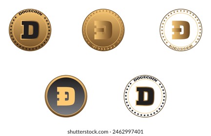 Dogecoin Vector And Illustration Collection. 