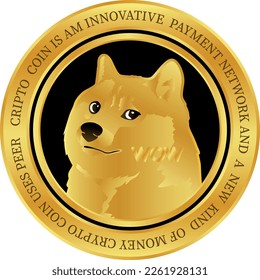 dogecoin-doge vector illustrations. 3d illustration. vector coins.