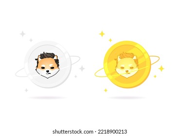 Dogelon Mars (ELON) coin flat icon isolated on white background. svg
