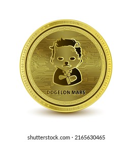 Dogelon Mars (ELON) coin isolated on white background. Cryptocurrency blockchain (crypto currency) digital currency alternative currency. 3D Vector illustration. Symbol of business modern gold, money. svg