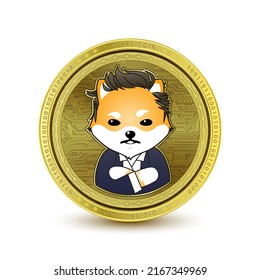 Dogelon Mars (Wormhole) (ELON) coin isolated on white background. 3D Vector illustration. Symbol of business modern gold, money. Cryptocurrency blockchain (crypto currency) alternative currency.   svg