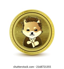 Dogelon Mars (Wormhole) (ELON) coin 3D Vector illustration. isolated on white background.  Symbol of business modern gold, money. Cryptocurrency blockchain (crypto currency) alternative currency.   svg