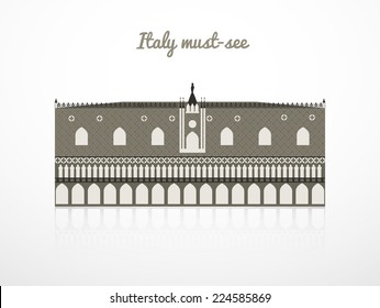 Doge's Palace vector illustration, Italy landmarks