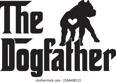 The Dogfather Pitbull 1 Dog Vector File