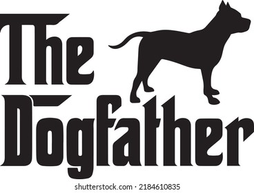 The Dogfather Pitbull 11 Dog Vector File