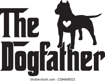 The Dogfather Pitbull 2 Dog Vector File