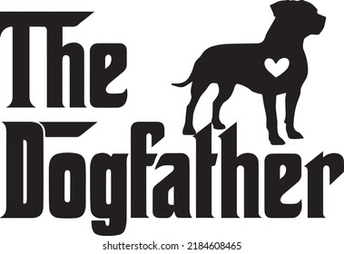 The Dogfather Pitbull 3 Dog Vector File svg