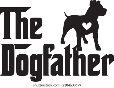 The Dogfather Pitbull 4 Dog Vector File