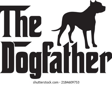 The Dogfather Pitbull 6 Dog Vector File