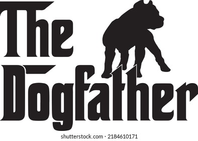 The Dogfather Pitbull 7 Dog Vector File svg