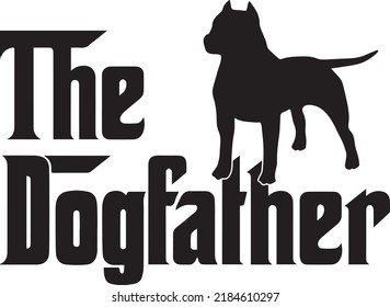 The Dogfather Pitbull 8 Dog Vector File svg