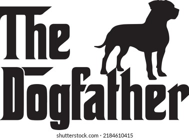 The Dogfather Pitbull 9 Dog Vector File