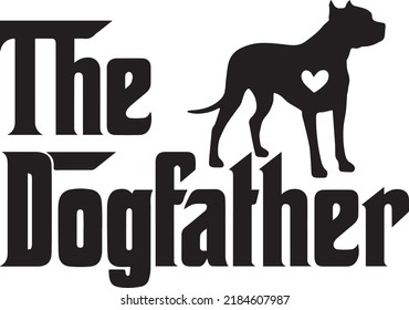 The Dogfather Pitbull Dog Vector File svg