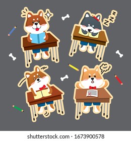 Doggie de vuelta a la escuela - Ilustración del vector