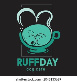 Doggie Cafe Vector Logo Illustration