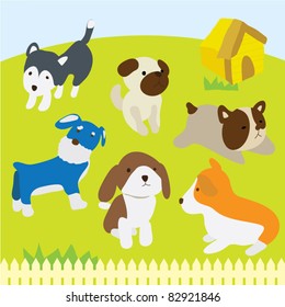 doggies at the garden