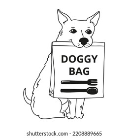 Doggy Bag, Dont Waste Food. Restaurant No Waste Ecology Concept.