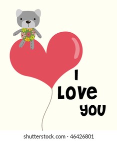 doggy balloon with love text 7