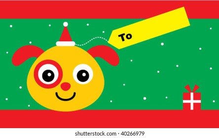 doggy christmas tag