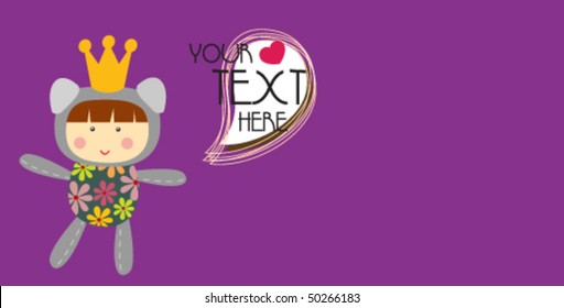 Doggy cute girl with text 1