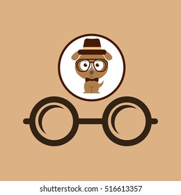 doggy hipster concept, glasses vintage vector illustration eps 10