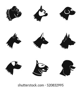 Doggy icons set. Simple illustration of 9 doggy vector icons for web