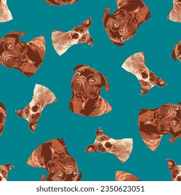 Hundemuster auf blauem Hintergrund