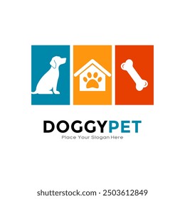 Doggy pet set logo vector design. Suitable for business, veterinary, animal