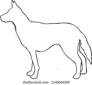 Dibujo manual de la silueta doggeo ilustración vectorial arte