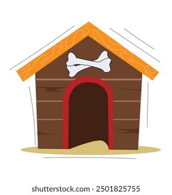 doghouse. dog house icon flat vector. Canine kennel.