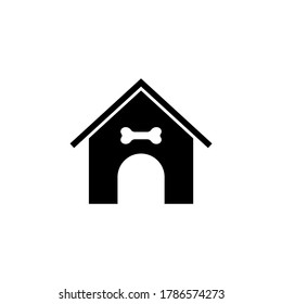 Doghouse, Dog Kennel, Animal House. Flat Vector Icon illustration. Simple black symbol on white background. Doghouse, Dog Kennel, Animal House sign design template for web and mobile UI element
