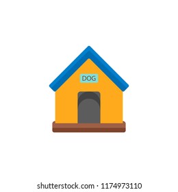 Doghouse flat icon logo element vector illustration for infographic websites print media. Dog-hole contour sign symbol. Isolated on white background