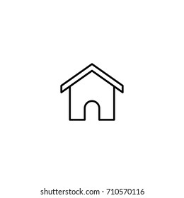 Doghouse  flat icon. Single high quality symbol of line pet vector for web design or mobile app. Color sign of dog house for design logo. Single pictogram on white background
