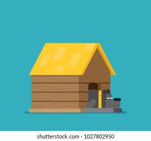Doghouse flat vector