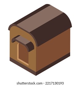 Doghouse icon isometric vector. Dog kennel. Puppy house