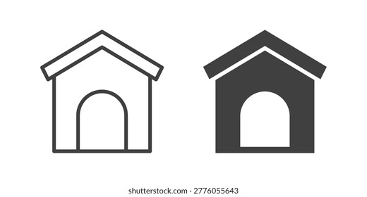 Doghouse icon. Line and glyph solid icon