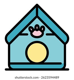 Doghouse icon. Outline doghouse vector icon color flat isolated