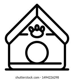 Doghouse icon. Outline doghouse vector icon for web design isolated on white background
