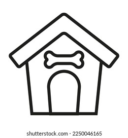 Doghouse Icon. Pet dog house flat symbol vector illustration.
