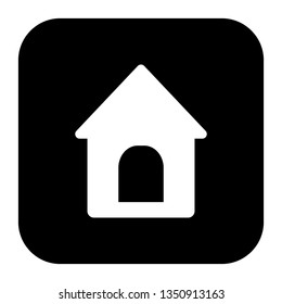 Doghouse icon in square. Vector illustration style is a flat iconic doghouse symbol.