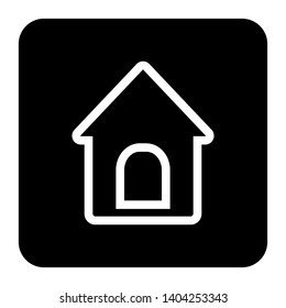 Doghouse icon in square. Vector illustration style is a flat iconic doghouse symbol.