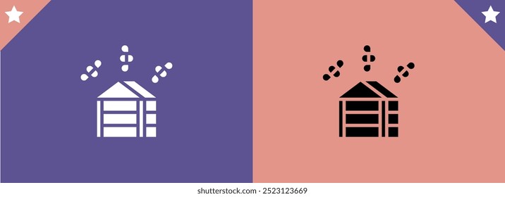 Doghouse icon vector illustration. Animal house on isolated background. Simple dog house sign concept.